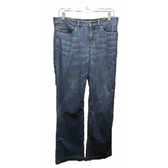 Jones New York Sport Stretch Jeans Women Size 10 Medium Wash Straight Leg - Picture 1 of 4